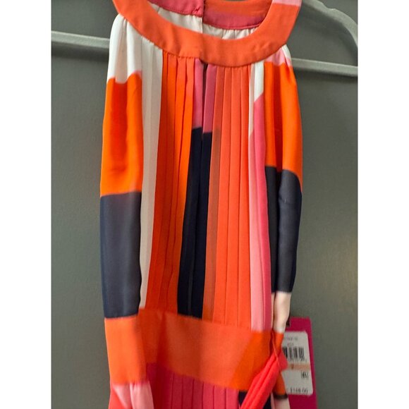 Vince Camuto Colorblock Pleated Halter Maxi Dress Size 2 Multicolor Pink/Orange/ - Picture 7 of 10